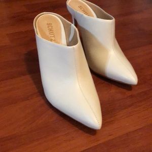 Schutz White Leather Mule - New, but fit like a 7